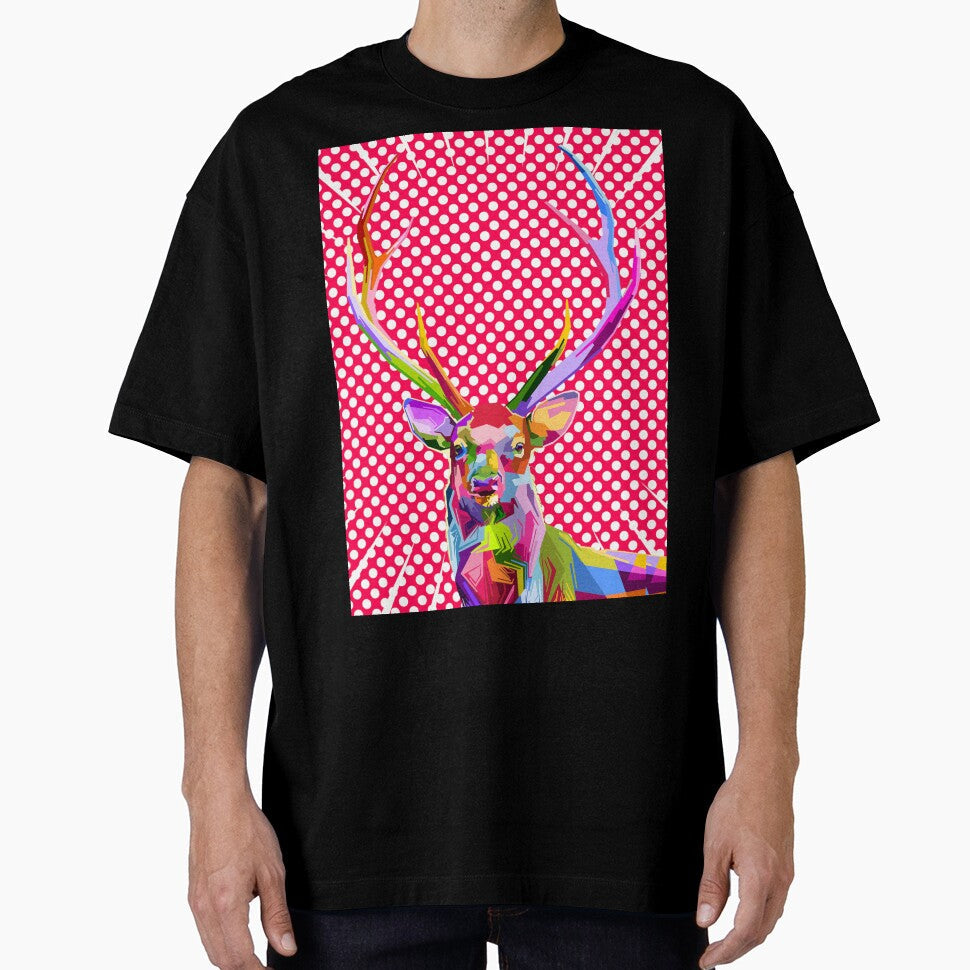 Tunnel Vision Reindeer Pop Art (Bubblegum) by Octavio00 Unisex T-shirt, Sweatshirt, Hoodie, Long Sleeve Tee - T-Shirt, Sweatshirt, Hoodie