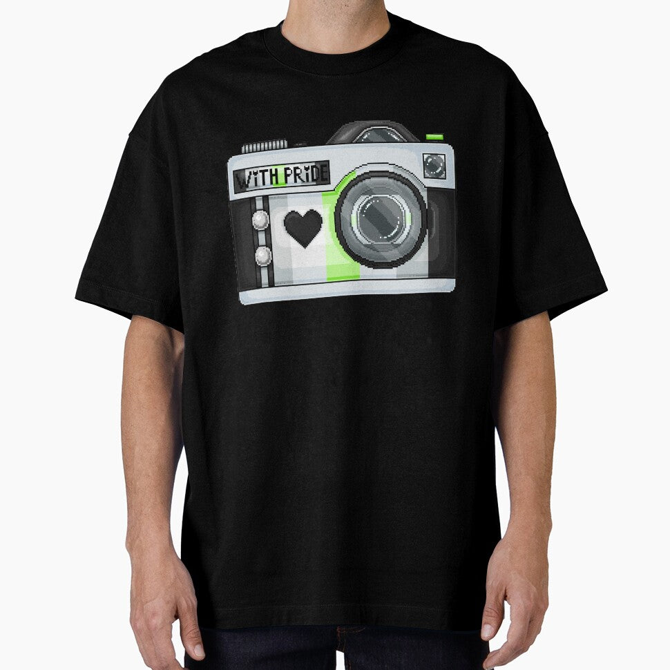 Agender Pride Pixel Camera by MetallicWings15 Unisex T-shirt, Sweatshirt, Hoodie, Long Sleeve Tee - T-Shirt, Sweatshirt, Hoodie