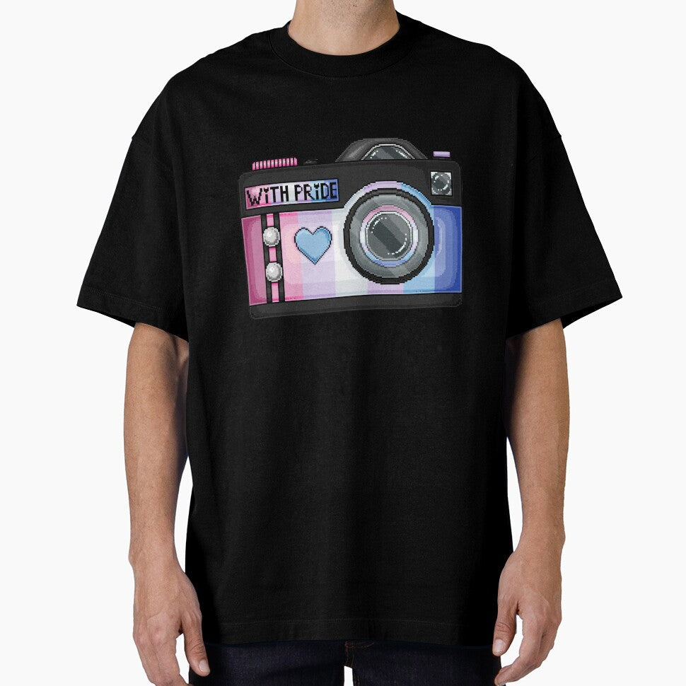 Bigender Pride Pixel Camera by MetallicWings15 Unisex T-shirt, Sweatshirt, Hoodie, Long Sleeve Tee - T-Shirt, Sweatshirt, Hoodie