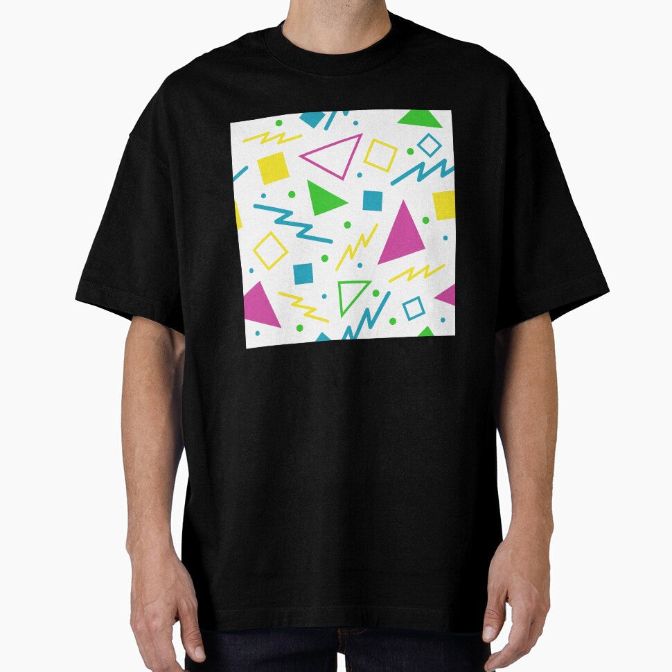 90s White and Neon Geometric by 90sAlien Unisex T-shirt, Sweatshirt, Hoodie, Long Sleeve Tee - T-Shirt, Sweatshirt, Hoodie