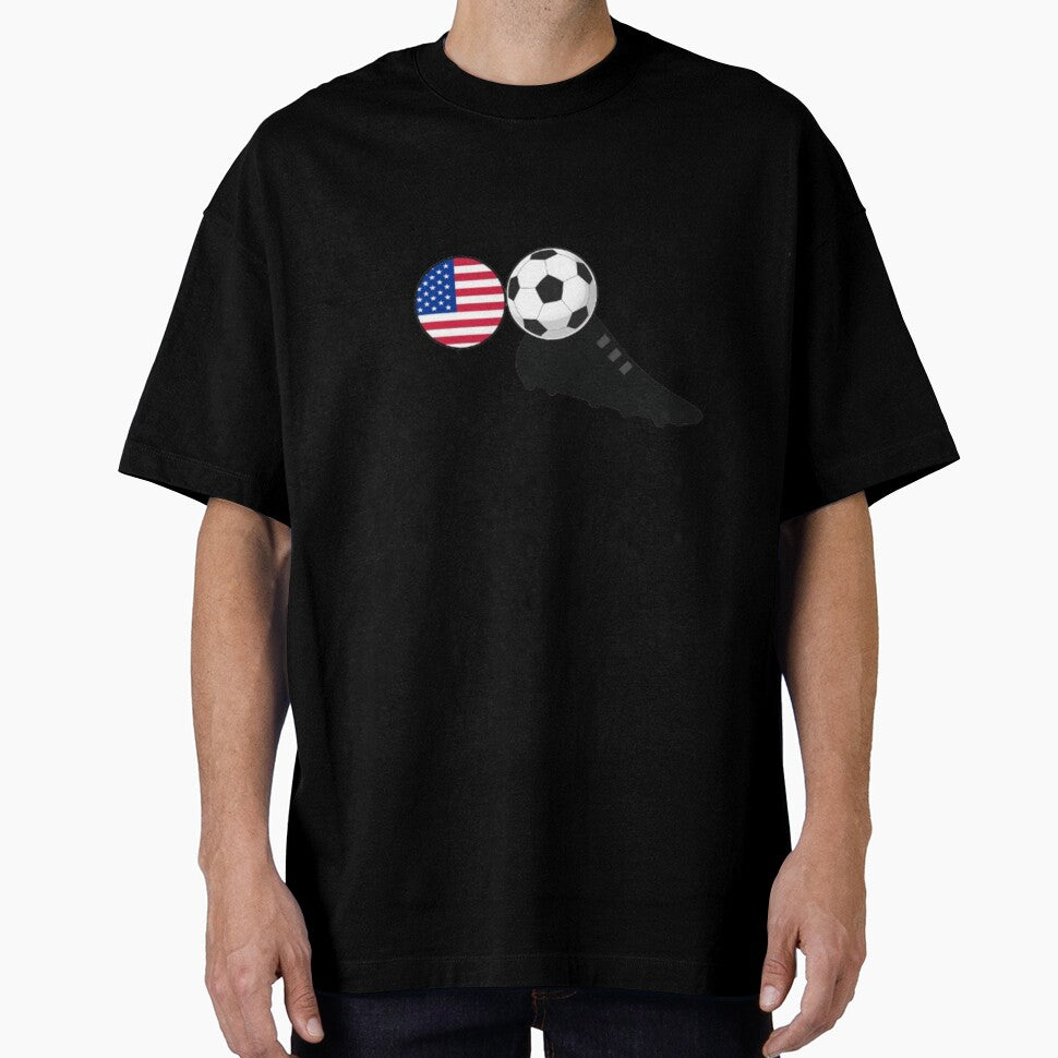 American Soccer Vibes  Flag, Ball & Boot Combo by thesmilngnature Unisex T-shirt, Sweatshirt, Hoodie, Long Sleeve Tee - T-Shirt, Sweatshirt, Hoodie