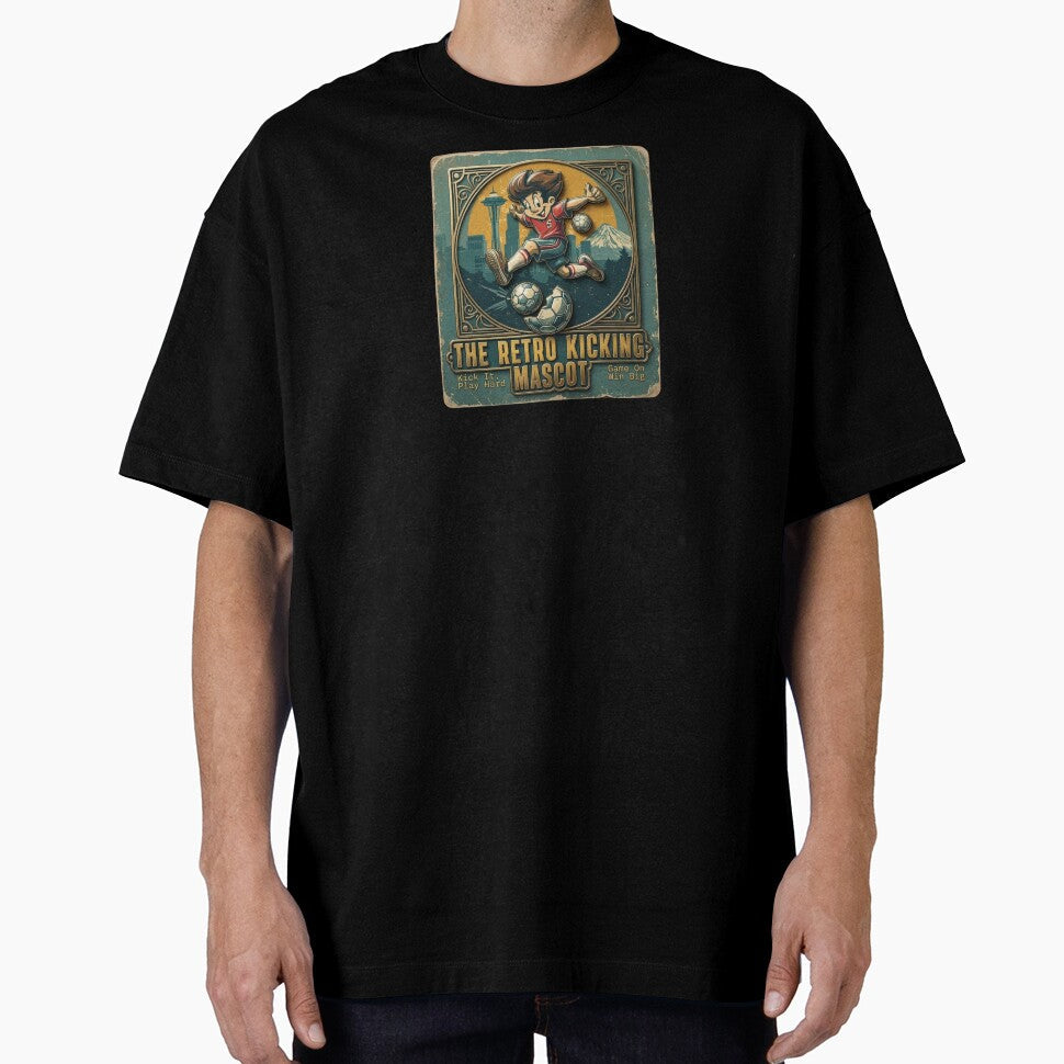 Vintage Seattle Soccer Hero - Retro Kicking Mascot Heritage Poster by Psychlee Best Finds Unisex T-shirt, Sweatshirt, Hoodie, Long Sleeve Tee - T-Shirt, Sweatshirt, Hoodie