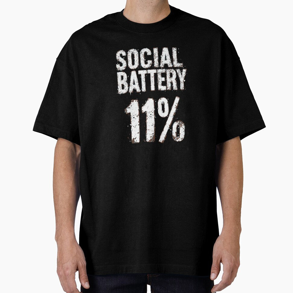 Funny Social Battery 1% Introvert Humor Design by AGawas Unisex T-shirt, Sweatshirt, Hoodie, Long Sleeve Tee - T-Shirt, Sweatshirt, Hoodie