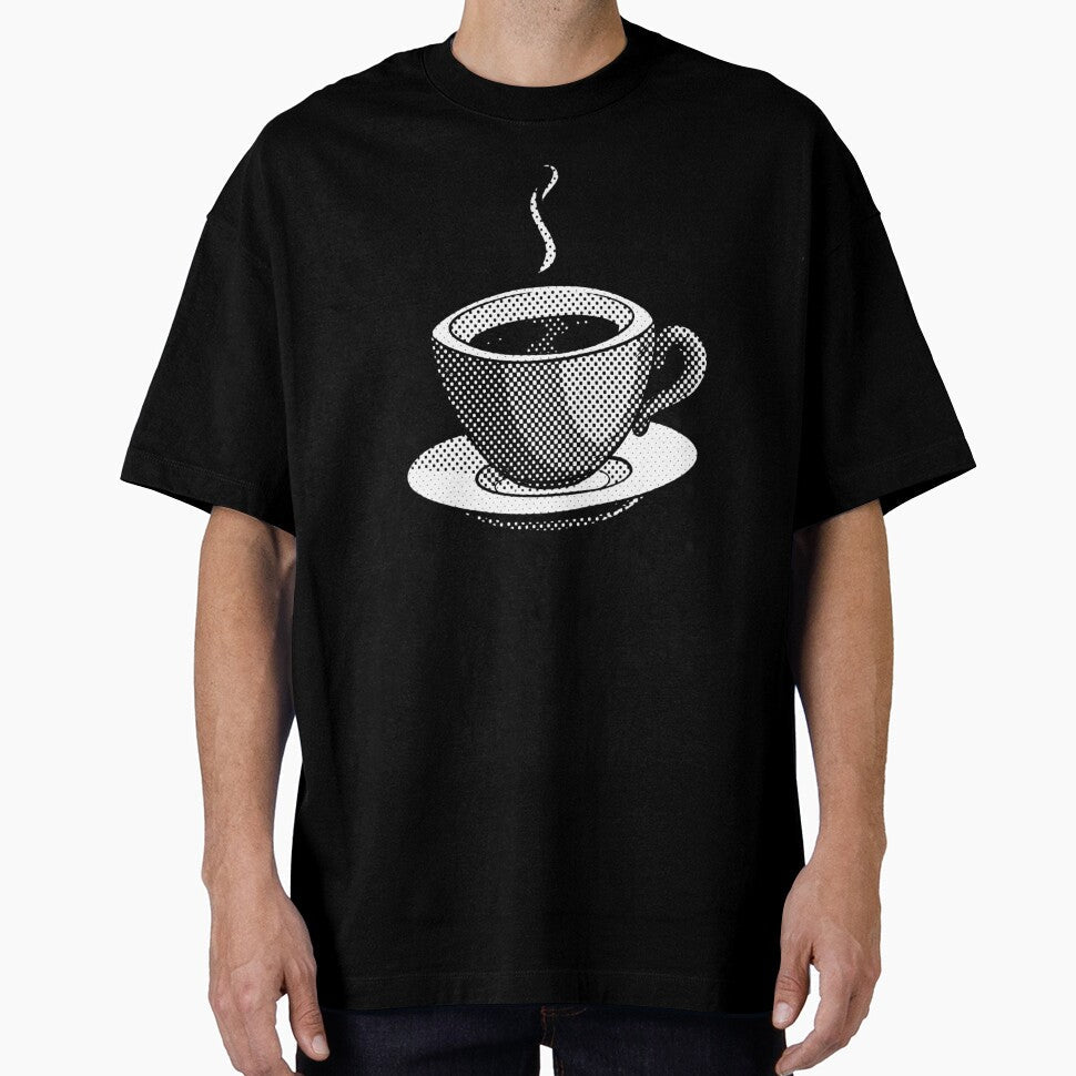 COFFEE MUG IN BLACK AND WHITE DOTTED DESIGN by infinitearte Unisex T-shirt, Sweatshirt, Hoodie, Long Sleeve Tee - T-Shirt, Sweatshirt, Hoodie
