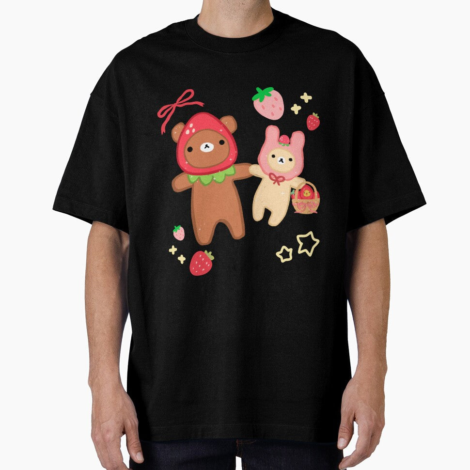 Kawaii Strawberry Bears Pair by starbunnykawaii Unisex T-shirt, Sweatshirt, Hoodie, Long Sleeve Tee - T-Shirt, Sweatshirt, Hoodie