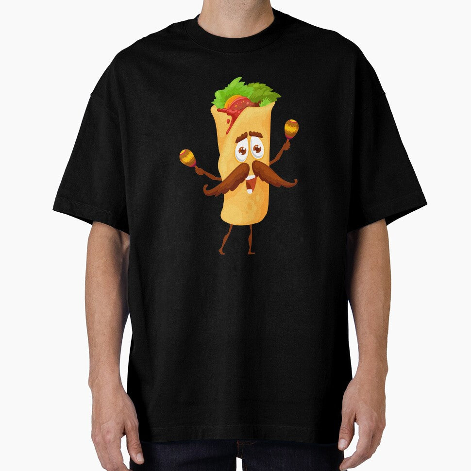 Funny Taco Character With Mustache by RanoStore Unisex T-shirt, Sweatshirt, Hoodie, Long Sleeve Tee - T-Shirt, Sweatshirt, Hoodie