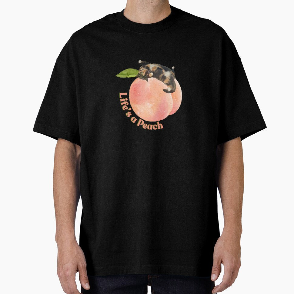 Life's a Peach Cat by letsgroove Unisex T-shirt, Sweatshirt, Hoodie, Long Sleeve Tee - T-Shirt, Sweatshirt, Hoodie