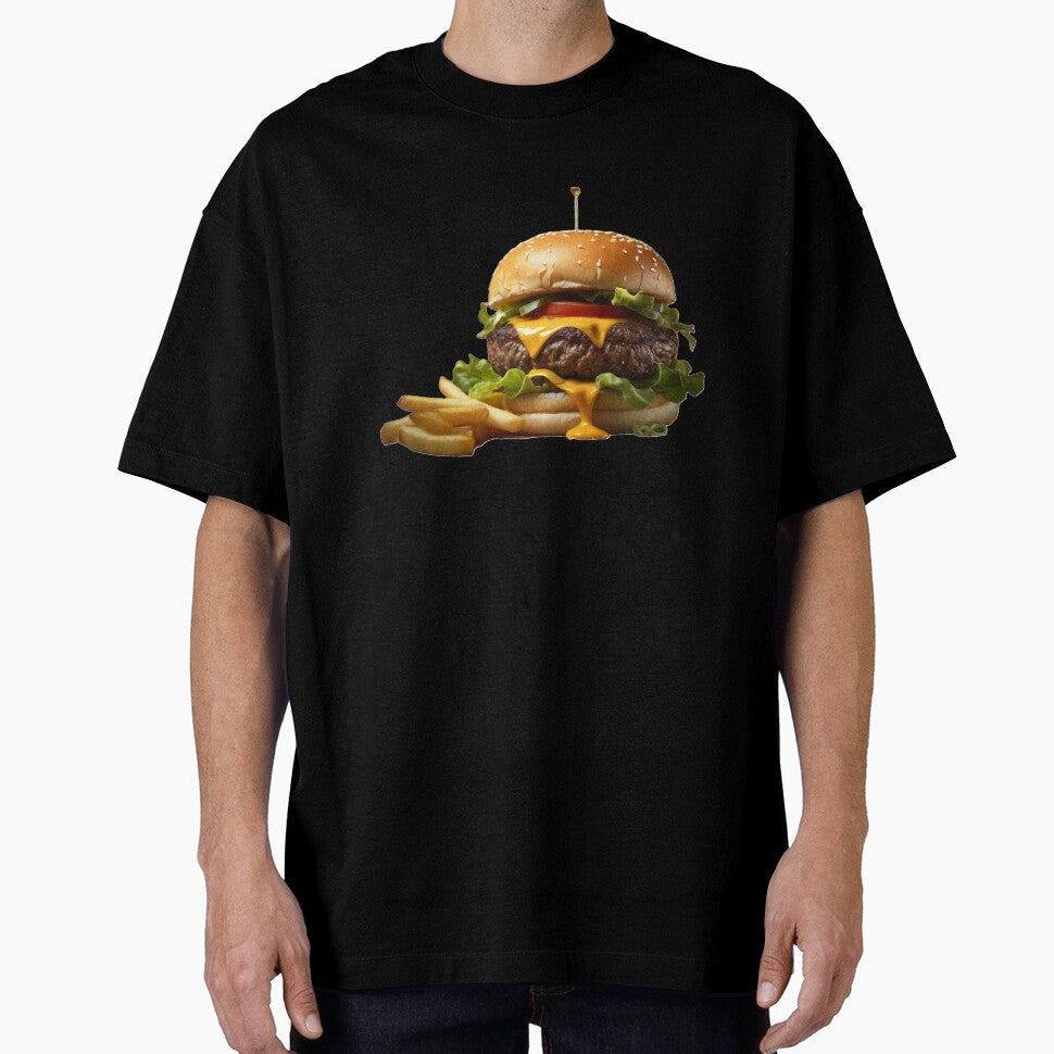Gourmet Cheeseburger Indulgence by Prachodayat Artworks Unisex T-shirt, Sweatshirt, Hoodie, Long Sleeve Tee - T-Shirt, Sweatshirt, Hoodie