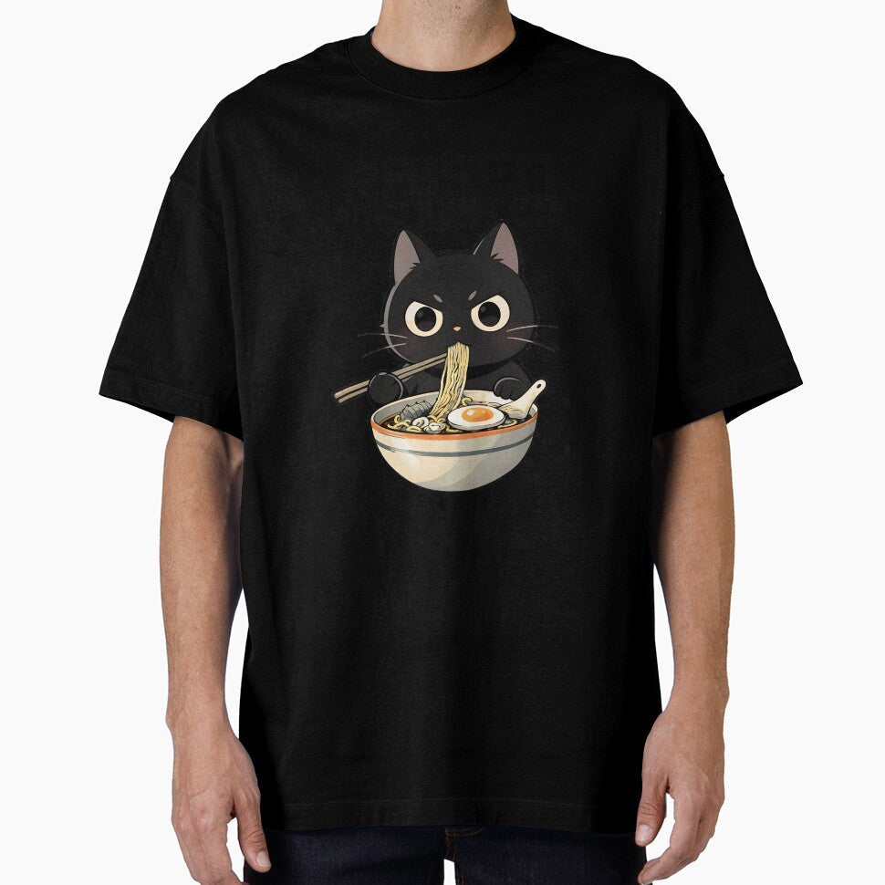 Ramen Cat Noodle Lover Cute Illustration by ArtsB Unisex T-shirt, Sweatshirt, Hoodie, Long Sleeve Tee - T-Shirt, Sweatshirt, Hoodie