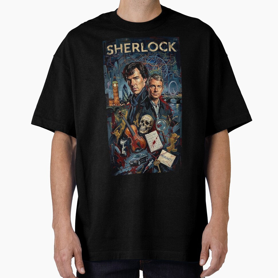 The Science of Deduction: Modern Sherlock Oil Art by Art's Diner Unisex T-shirt, Sweatshirt, Hoodie, Long Sleeve Tee - T-Shirt, Sweatshirt, Hoodie