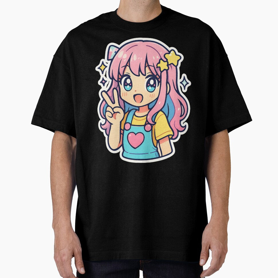 Kawaii Anime Girl, Y2K Aesthetic by graphic-genie Unisex T-shirt, Sweatshirt, Hoodie, Long Sleeve Tee - T-Shirt, Sweatshirt, Hoodie