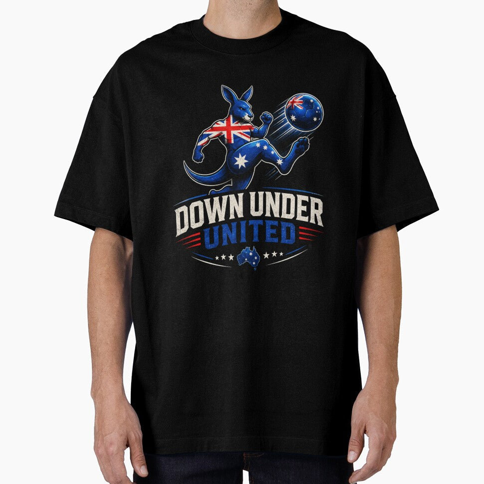 Down Under United Australia Soccer Kangaroo Shirt | Australian Football Fan Merch by Prime legend - T-Shirt, Sweatshirt, Hoodie