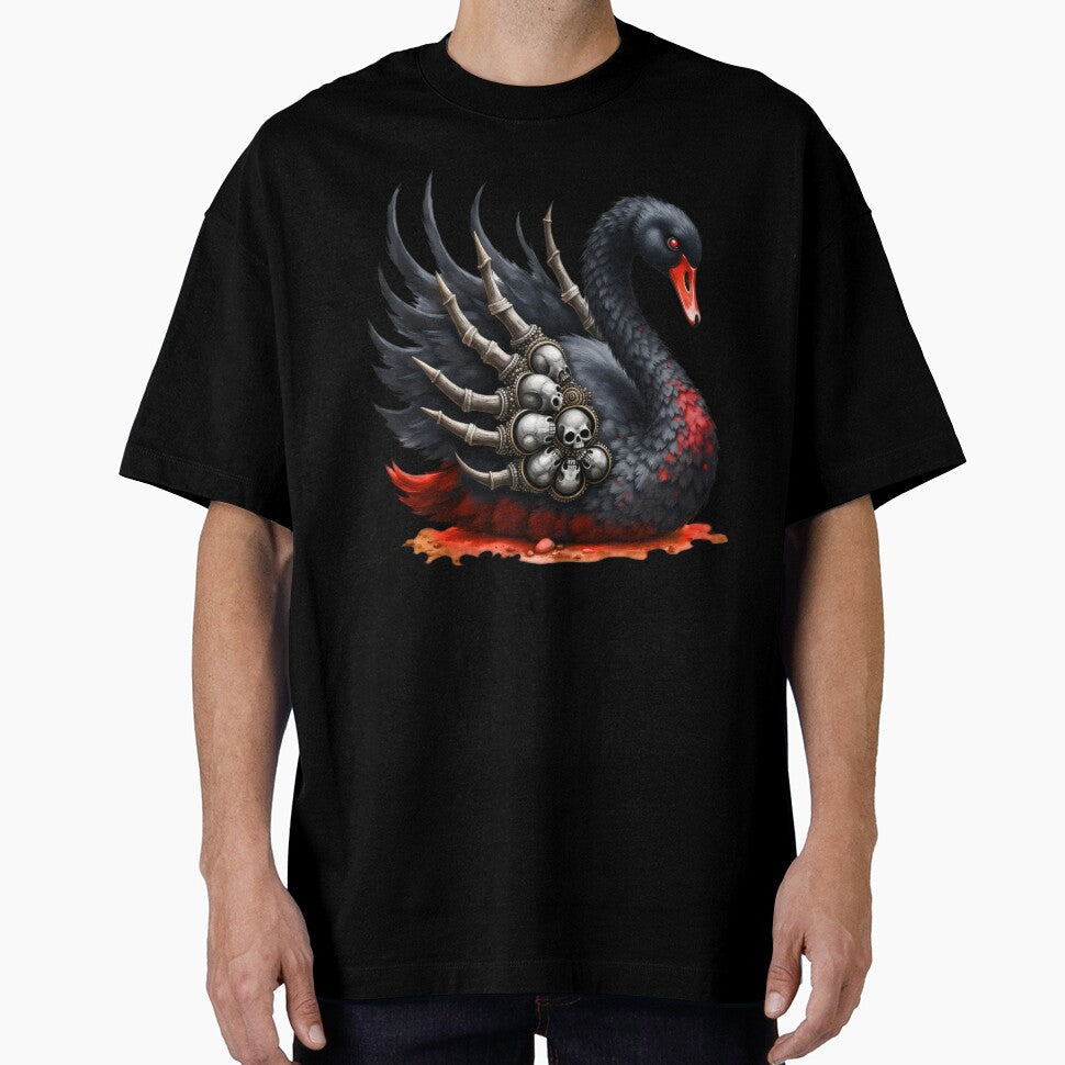 Dark Swan of Bones  Gothic Elegance with a Wicked Twist. by nicky2342 Unisex T-shirt, Sweatshirt, Hoodie, Long Sleeve Tee - T-Shirt, Sweatshirt, Hoodie