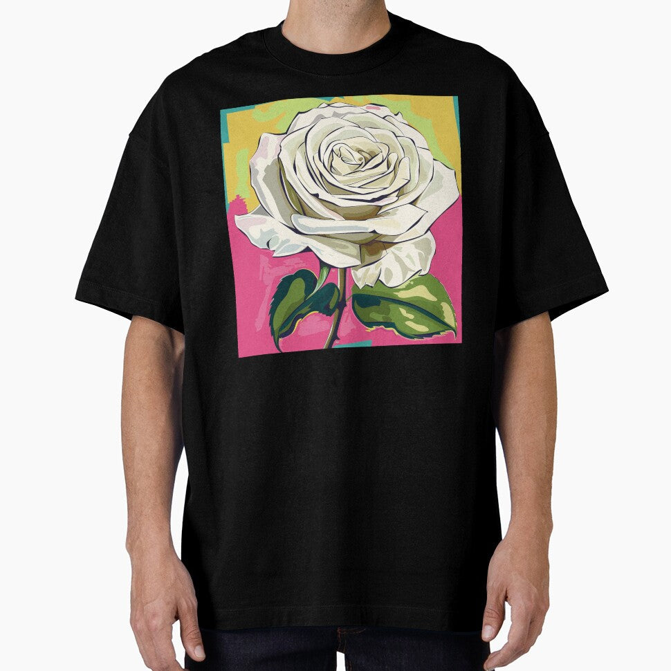 White Rose Pop Art 2 by AstroRisq Unisex T-shirt, Sweatshirt, Hoodie, Long Sleeve Tee - T-Shirt, Sweatshirt, Hoodie