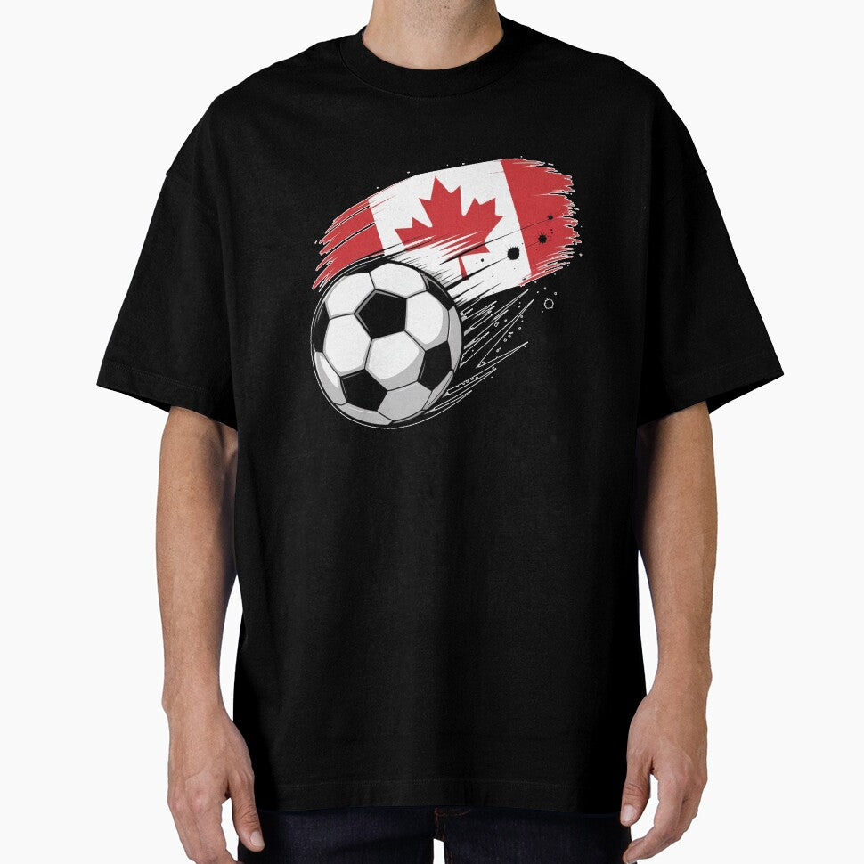 Maple Leaf Soccer Ball Sports Lover Canada by QuiteOrbit Unisex T-shirt, Sweatshirt, Hoodie, Long Sleeve Tee - T-Shirt, Sweatshirt, Hoodie