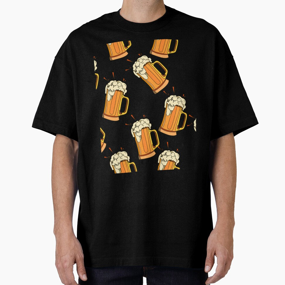 Vector seamless pattern glass of beer by Huynhdesign Unisex T-shirt, Sweatshirt, Hoodie, Long Sleeve Tee - T-Shirt, Sweatshirt, Hoodie