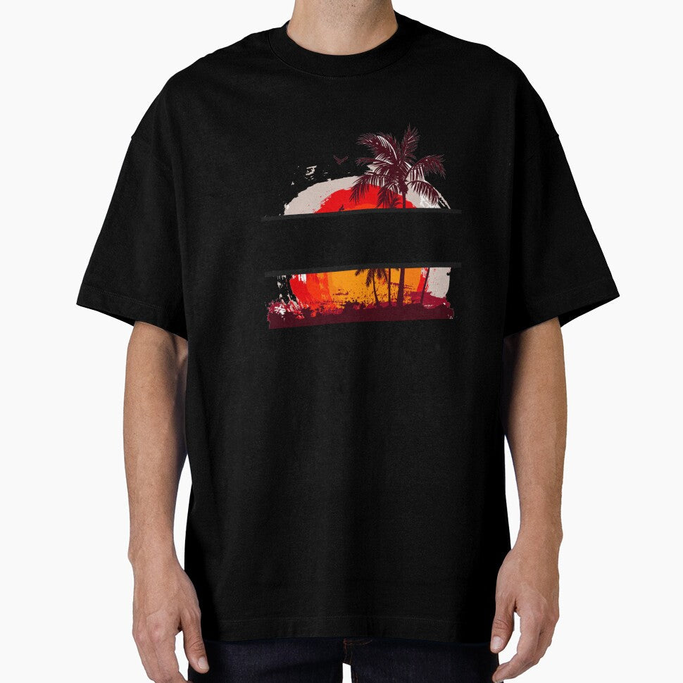 Messi with palm trees and sun by muta1993 Unisex T-shirt, Sweatshirt, Hoodie, Long Sleeve Tee - T-Shirt, Sweatshirt, Hoodie