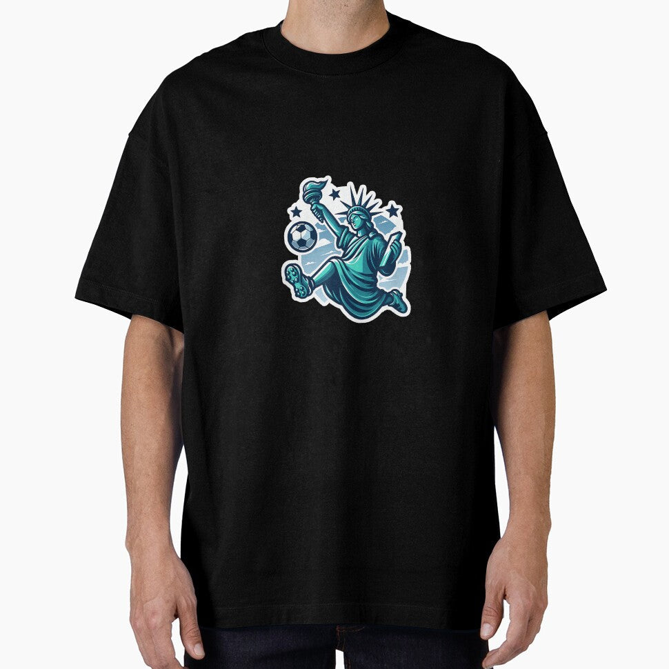 New York Statue Of Liberty Playing Soccer by MollyLYork Unisex T-shirt, Sweatshirt, Hoodie, Long Sleeve Tee - T-Shirt, Sweatshirt, Hoodie