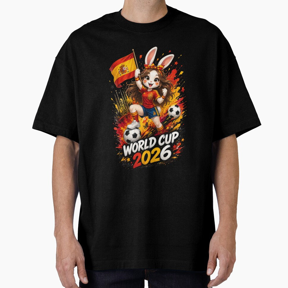 Cute Spain Bunny World Cup 2026 by AnyMar2023 Unisex T-shirt, Sweatshirt, Hoodie, Long Sleeve Tee - T-Shirt, Sweatshirt, Hoodie
