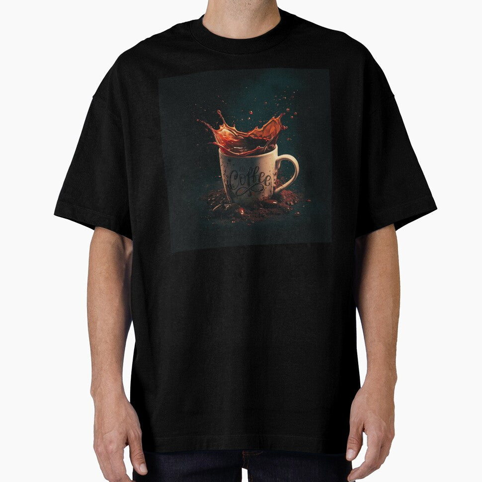 Overflowing Coffee Spin  Energetic Coffee Lover Design by Art-Design-EM Unisex T-shirt, Sweatshirt, Hoodie, Long Sleeve Tee - T-Shirt, Sweatshirt, Hoodie