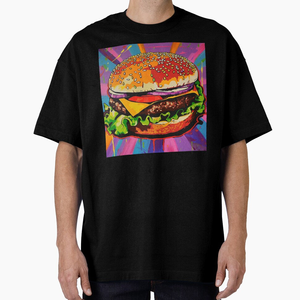 Hamburger Pop Art 3 by AstroRisq Unisex T-shirt, Sweatshirt, Hoodie, Long Sleeve Tee - T-Shirt, Sweatshirt, Hoodie