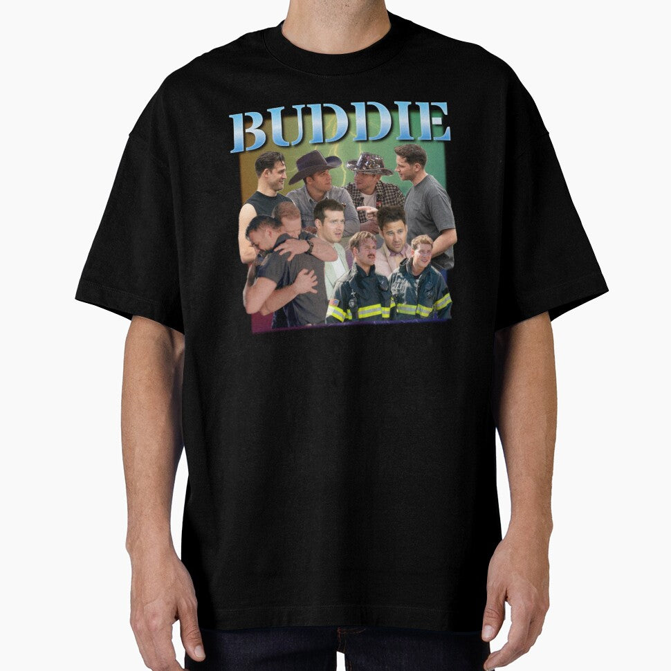 Vintage 90s Graphic Design Buddie by carrie-does-art Unisex T-shirt, Sweatshirt, Hoodie, Long Sleeve Tee - T-Shirt, Sweatshirt, Hoodie