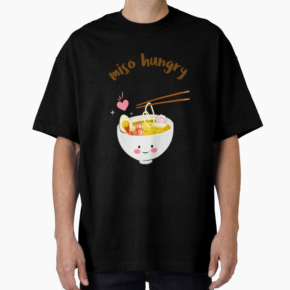 Kawaii food pun Miso Hungry by plzLOOK Unisex T-shirt, Sweatshirt, Hoodie, Long Sleeve Tee - T-Shirt, Sweatshirt, Hoodie