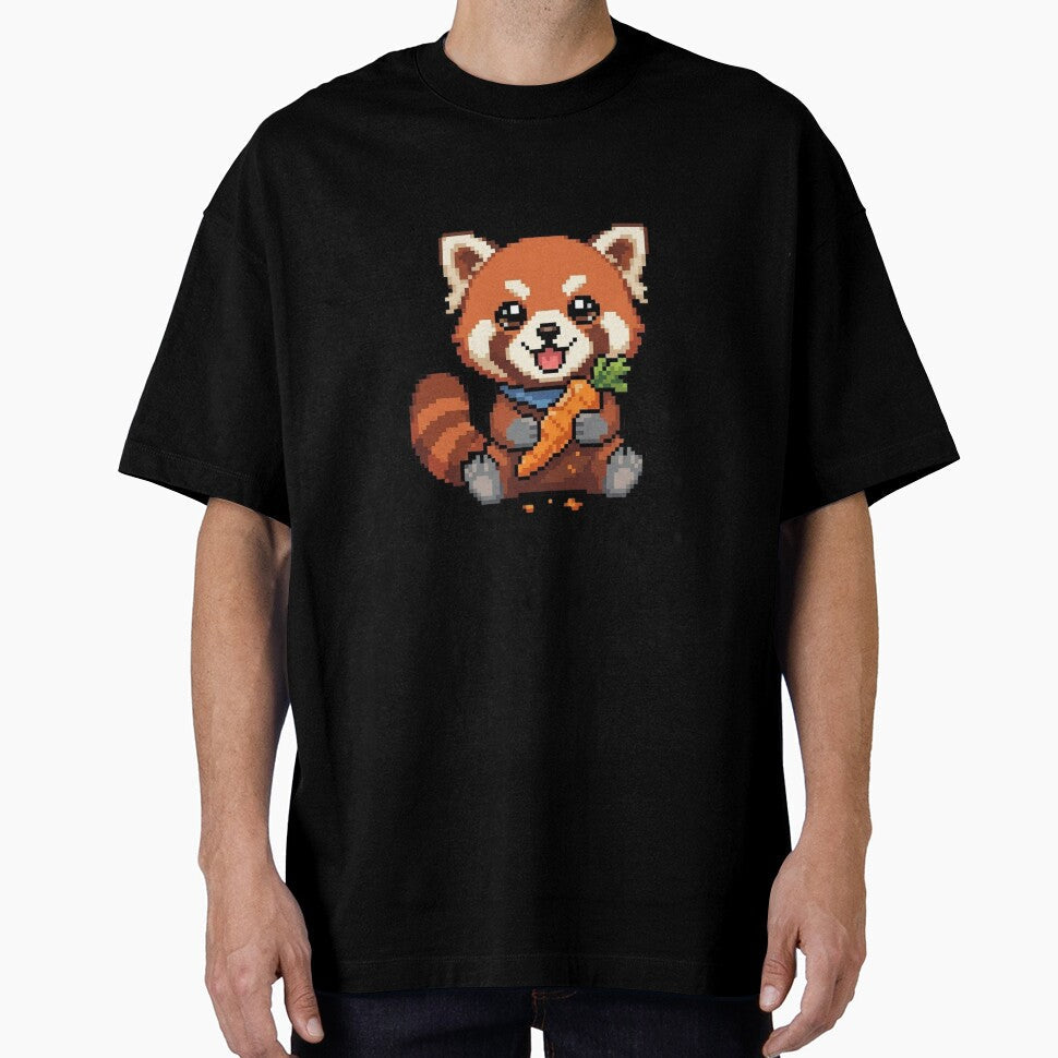 Red Panda Eating Pixel Art by BhadzCheetah Unisex T-shirt, Sweatshirt, Hoodie, Long Sleeve Tee - T-Shirt, Sweatshirt, Hoodie