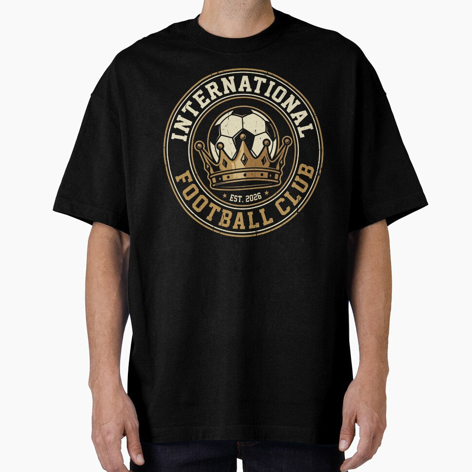 Vintage International Football Club Crown Badge by TeNovaStudio Unisex T-shirt, Sweatshirt, Hoodie, Long Sleeve Tee - T-Shirt, Sweatshirt, Hoodie