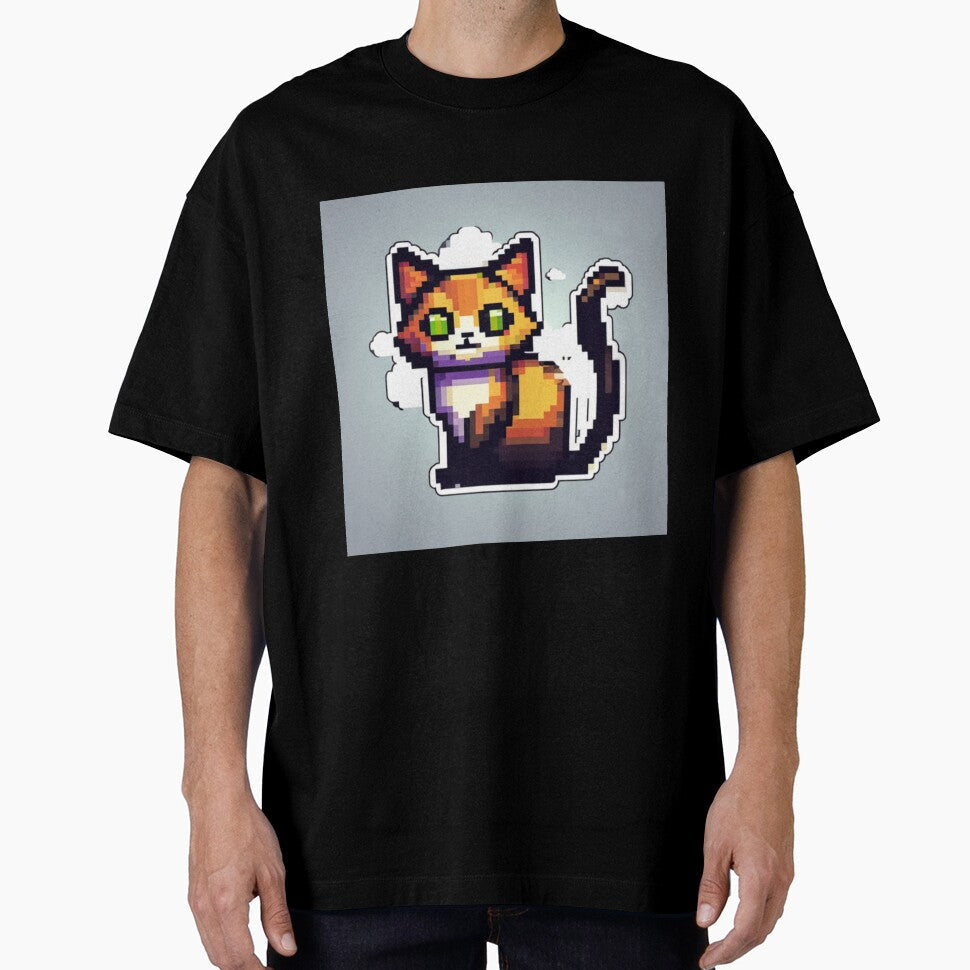 Funny Pixel art cat by Planetporridge Unisex T-shirt, Sweatshirt, Hoodie, Long Sleeve Tee - T-Shirt, Sweatshirt, Hoodie