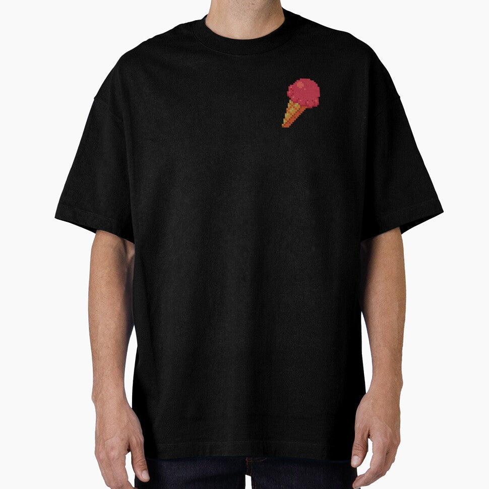 Pixel Strawberry Ice Cream - pixel food art by LittleFoodShop Unisex T-shirt, Sweatshirt, Hoodie, Long Sleeve Tee - T-Shirt, Sweatshirt, Hoodie
