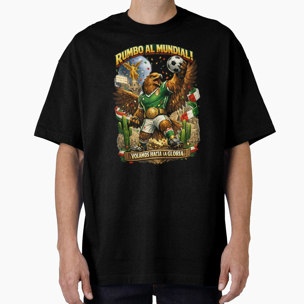 Mexico World Cup 2026 Eagle Fan Art by Retro Arabica Unisex T-shirt, Sweatshirt, Hoodie, Long Sleeve Tee - T-Shirt, Sweatshirt, Hoodie