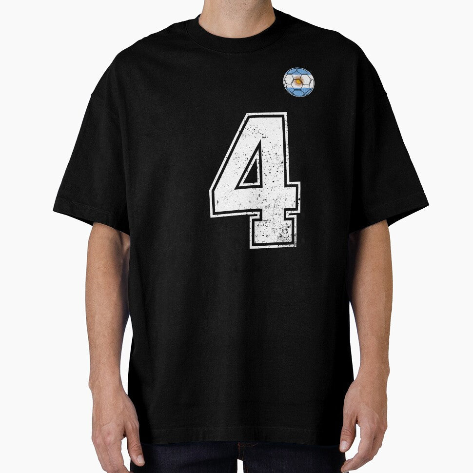 Number 4 Argentina Flag Football Fan by RoyesButler Unisex T-shirt, Sweatshirt, Hoodie, Long Sleeve Tee - T-Shirt, Sweatshirt, Hoodie