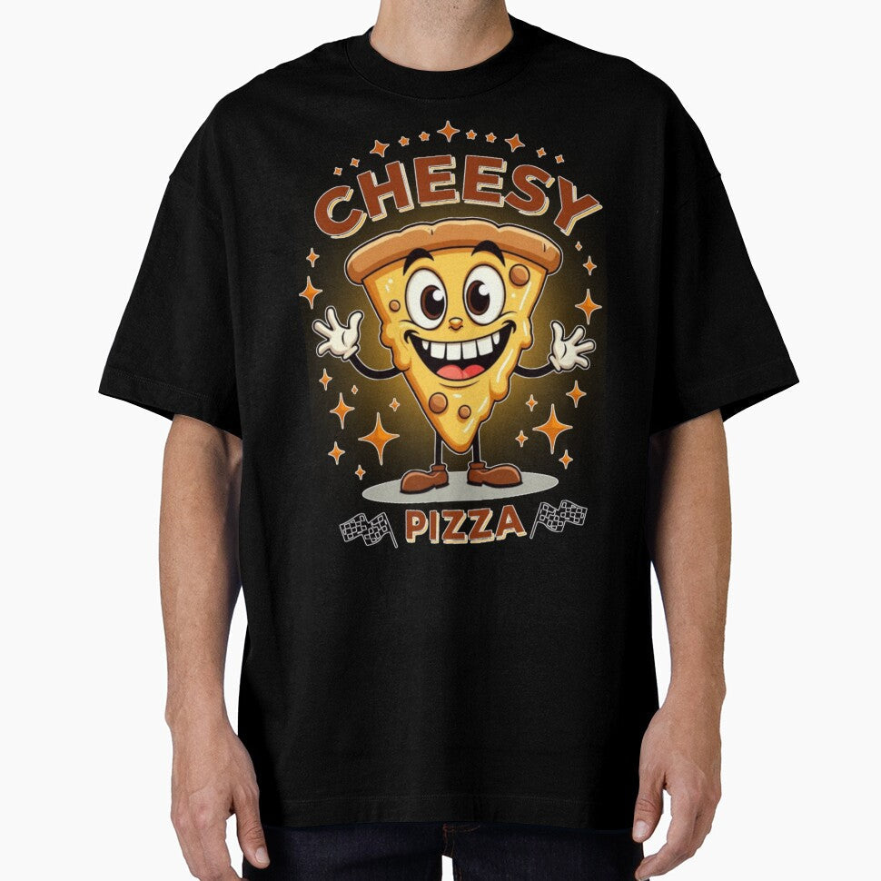 Cheesy Pizza Friend - Cute Foodie Design - Sparkly Pizza Lover Gift by PriyaMagic Unisex T-shirt, Sweatshirt, Hoodie, Long Sleeve Tee - T-Shirt, Sweatshirt, Hoodie