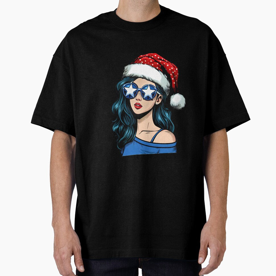 Pop art Christmas girl by AnetArtStore Unisex T-shirt, Sweatshirt, Hoodie, Long Sleeve Tee - T-Shirt, Sweatshirt, Hoodie