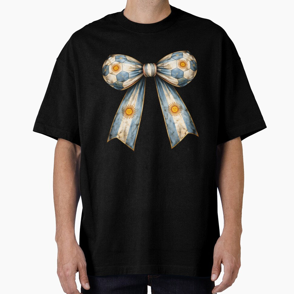 Argentina Flag Patriotic Soccer Bow Vintage Country Ribbon by MuniraWearify Unisex T-shirt, Sweatshirt, Hoodie, Long Sleeve Tee - T-Shirt, Sweatshirt, Hoodie