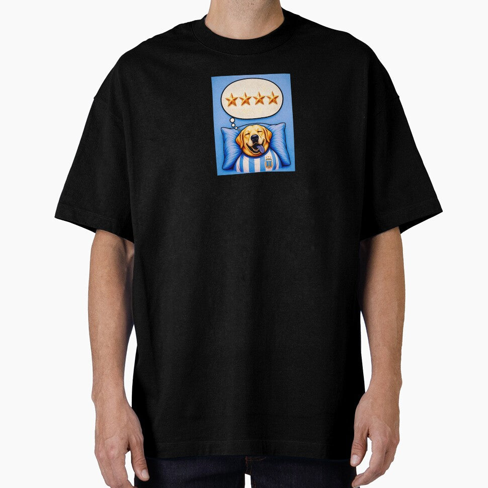 Dreaming Dog Four Stars Champions Argentina by DanBral23 Unisex T-shirt, Sweatshirt, Hoodie, Long Sleeve Tee - T-Shirt, Sweatshirt, Hoodie