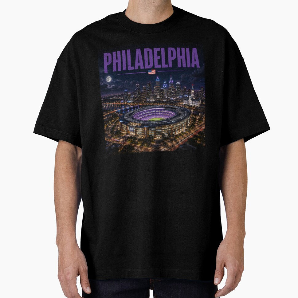 Philadelphia Cinematic Stadium Edition by globetrottergfx Unisex T-shirt, Sweatshirt, Hoodie, Long Sleeve Tee - T-Shirt, Sweatshirt, Hoodie