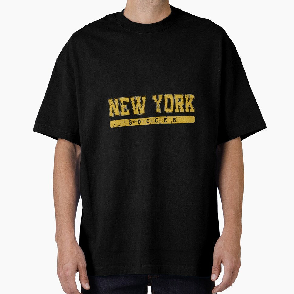 New York Soccer Yellow Vintage Text by MollyLYork Unisex T-shirt, Sweatshirt, Hoodie, Long Sleeve Tee - T-Shirt, Sweatshirt, Hoodie