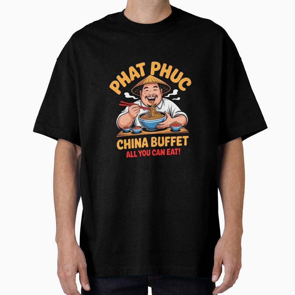 Funny Phat Phuc China Buffet Cartoon Chinese Food Lover by w1ckerman Unisex T-shirt, Sweatshirt, Hoodie, Long Sleeve Tee - T-Shirt, Sweatshirt, Hoodie