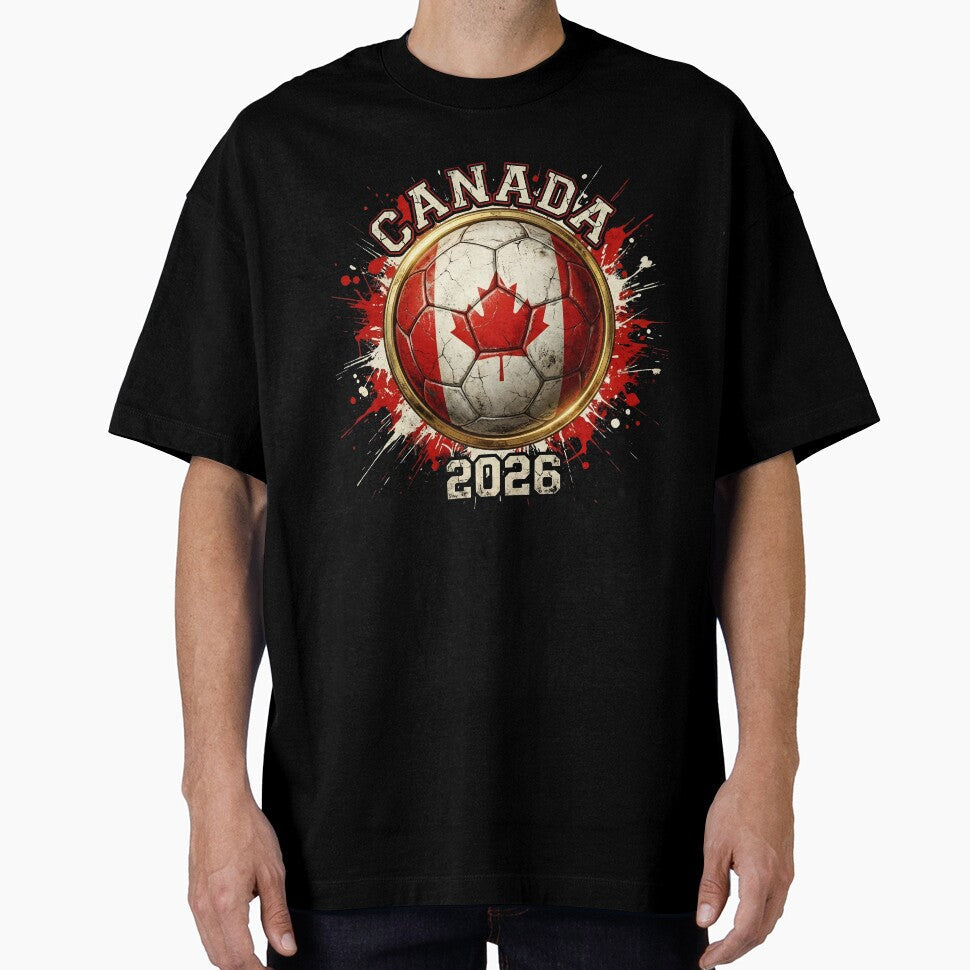 Canada 2026 Soccer - Paint Splash Flag Ball & Maple Leaf by Imaginationbeyond Unisex T-shirt, Sweatshirt, Hoodie, Long Sleeve Tee - T-Shirt, Sweatshirt, Hoodie