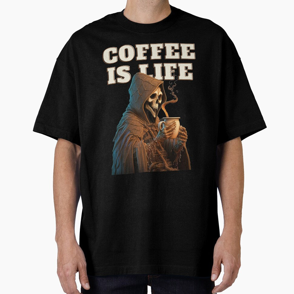 Grim Reaper Coffee Is Life by SayWhatJAY Unisex T-shirt, Sweatshirt, Hoodie, Long Sleeve Tee - T-Shirt, Sweatshirt, Hoodie