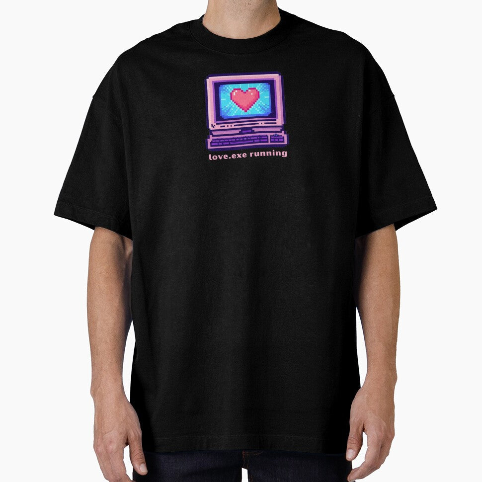 Love.exe Running - Cute Pun | TeeHee Puns Funny Design by TeeHee Puns Unisex T-shirt, Sweatshirt, Hoodie, Long Sleeve Tee - T-Shirt, Sweatshirt, Hoodie