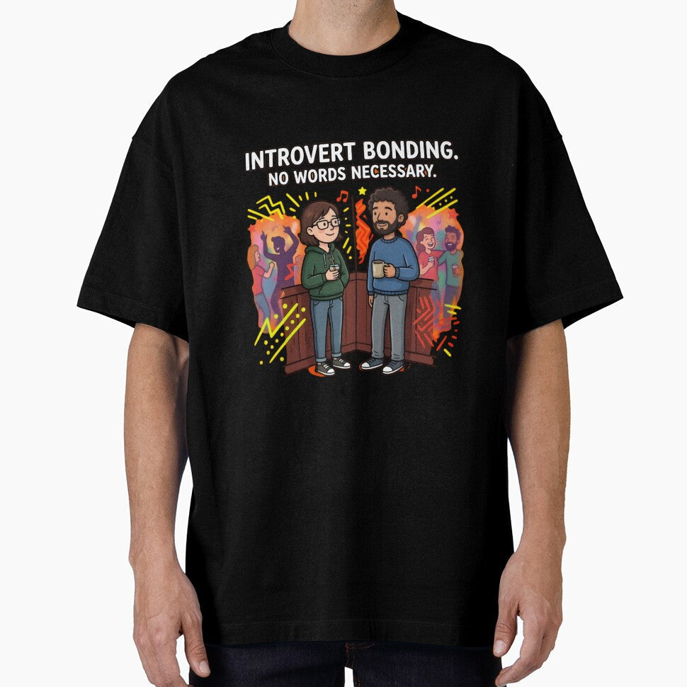 Introvert Bonding No Words Necessary Funny Dark Humor by RawInkCo Unisex T-shirt, Sweatshirt, Hoodie, Long Sleeve Tee - T-Shirt, Sweatshirt, Hoodie