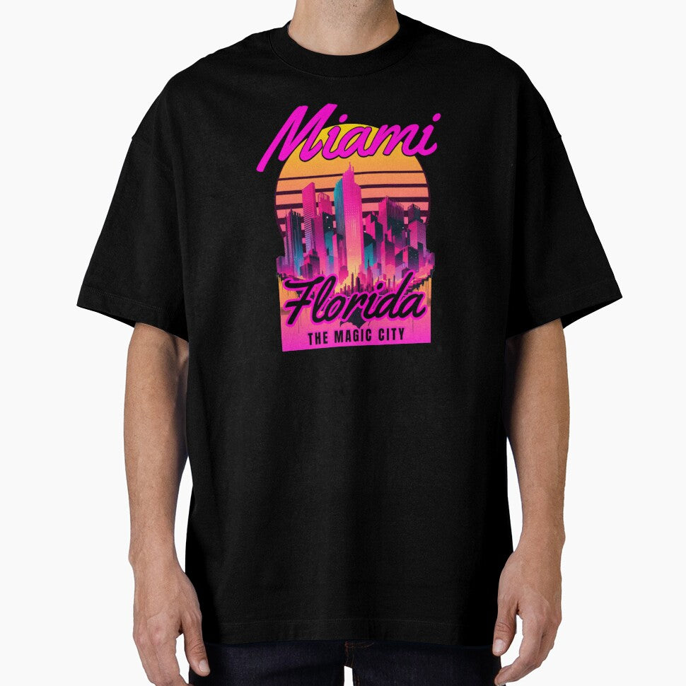 Miami Florida The Magic City by VRedBaller Unisex T-shirt, Sweatshirt, Hoodie, Long Sleeve Tee - T-Shirt, Sweatshirt, Hoodie