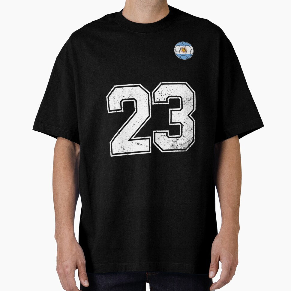 Number 23 Argentina Flag Football Fan by RoyesButler Unisex T-shirt, Sweatshirt, Hoodie, Long Sleeve Tee - T-Shirt, Sweatshirt, Hoodie