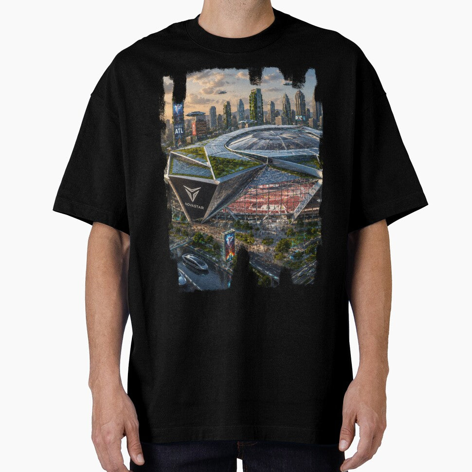 Atlanta 2050  The Next Generation Stadium by Eric Nagel Unisex T-shirt, Sweatshirt, Hoodie, Long Sleeve Tee - T-Shirt, Sweatshirt, Hoodie