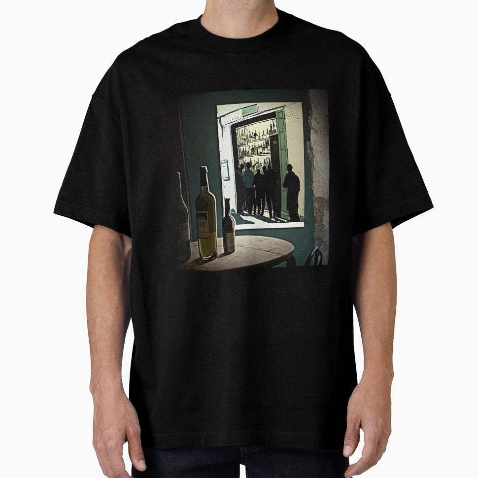 Urban Wine Restaurant Wine Bottle by Alper Billik Unisex T-shirt, Sweatshirt, Hoodie, Long Sleeve Tee - T-Shirt, Sweatshirt, Hoodie