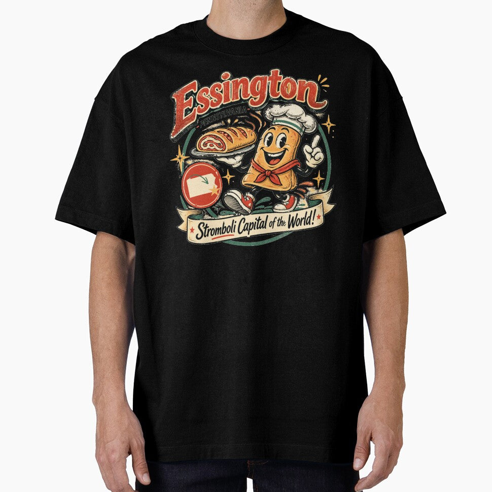 Essington, PA - Stromboli Capital of the World - Vintage Mascot by The Masked Designer Unisex T-shirt, Sweatshirt, Hoodie, Long Sleeve Tee - T-Shirt, Sweatshirt, Hoodie