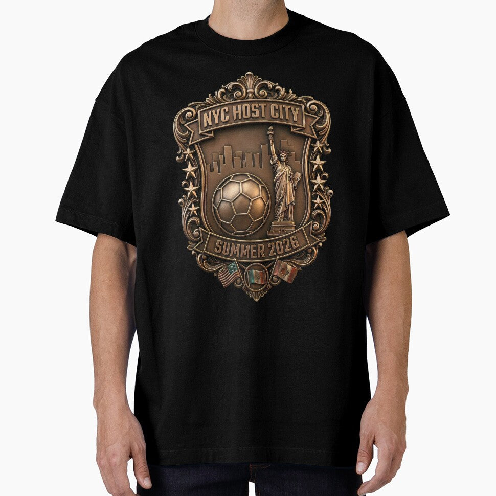 SOCCER NYC Vintage Bronze Badge Design by laughingshirts Unisex T-shirt, Sweatshirt, Hoodie, Long Sleeve Tee - T-Shirt, Sweatshirt, Hoodie